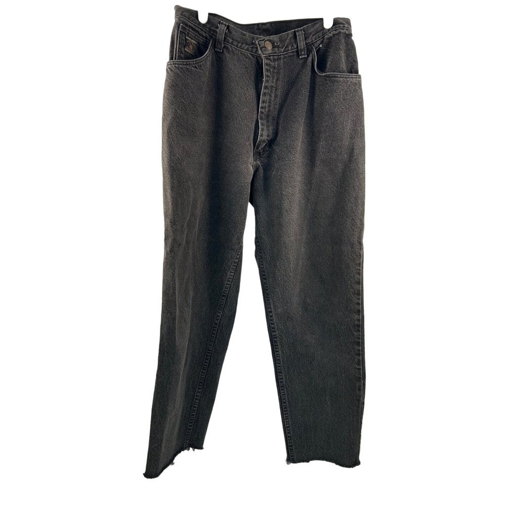 Wrangler for Women‎ Faded Black Jeans Distressed Hem Size 12 Long Altered